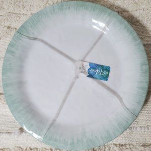 Sigrid Olsen 4 pc SET Dinner Plates White Green